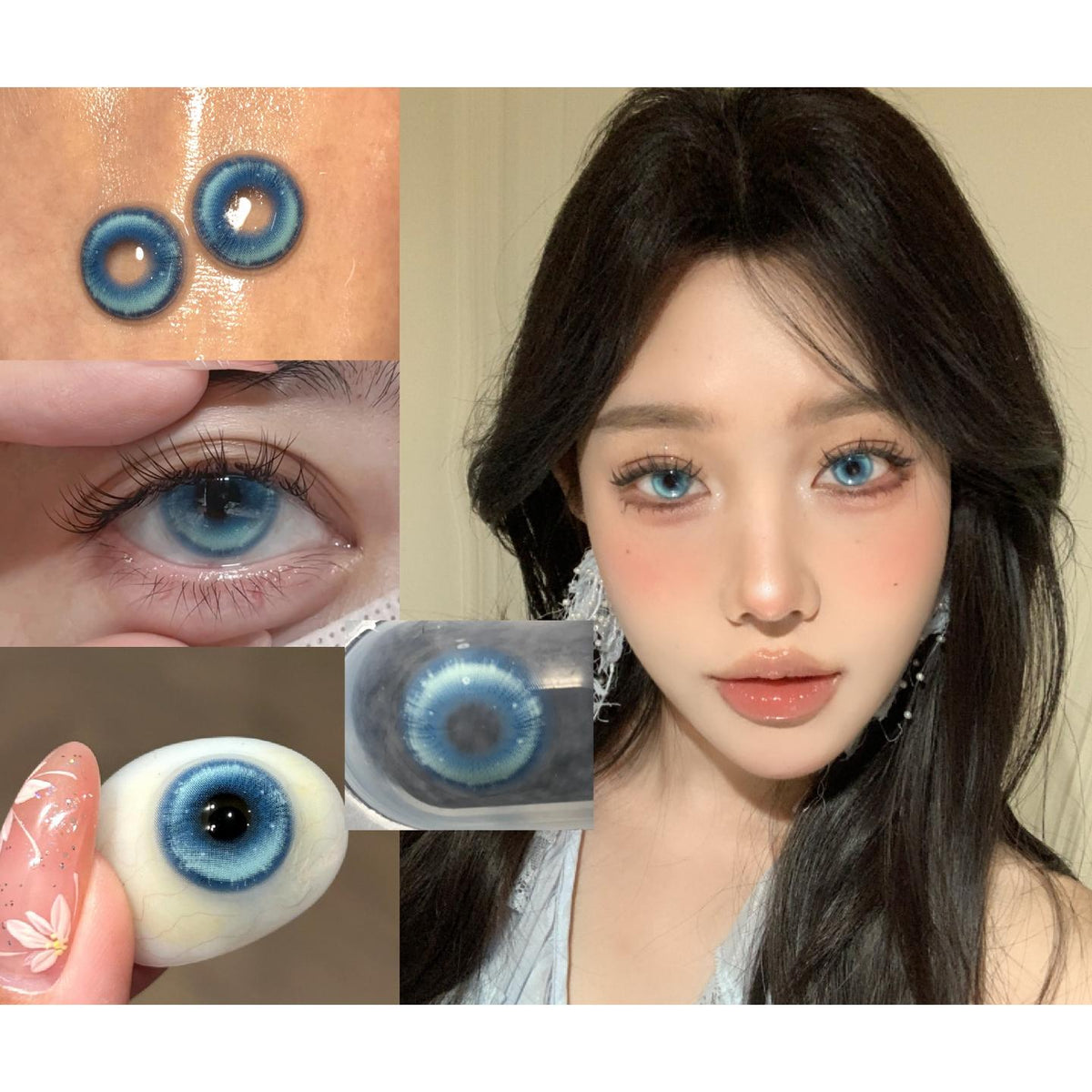 XZHDIE thestarlens 14.20mm Blue Colored Contact Lenses (6 Months Wear)