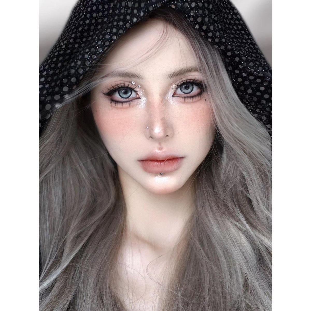 BLKYZHU Xiyoulens 14.20mm Grey Colored Contact Lenses (6 Months Wear)