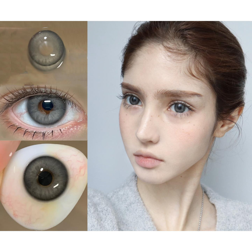 HZZHU Serltyca 14.50mm Grey Colored Contact Lenses (6 Months Wear)