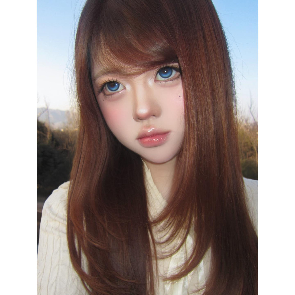 CDDZWWLAN OBALEN 14.50mm Blue Colored Contact Lenses (6 Months Wear)