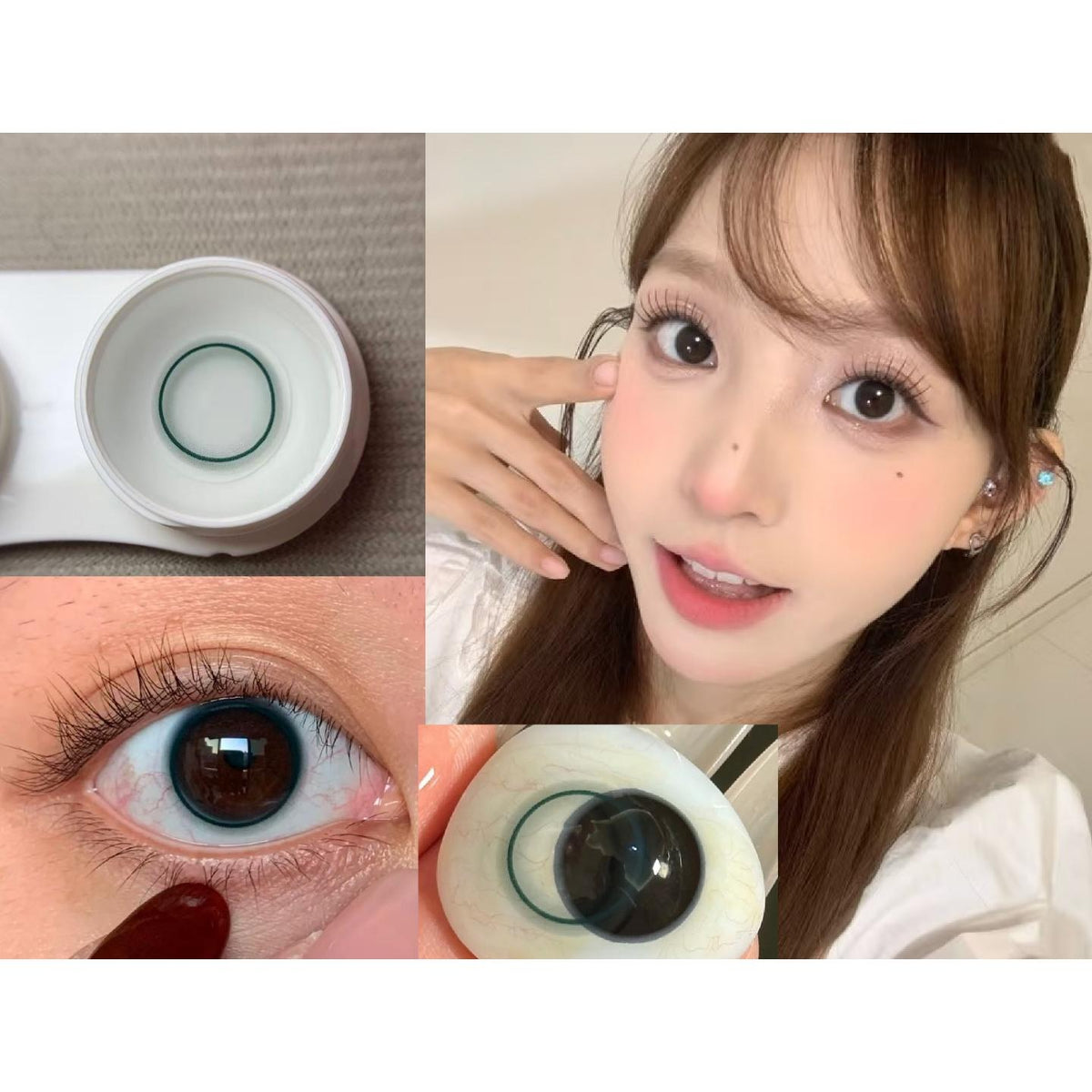 XLVHUAN FLLYCON 14.00mm Green Colored Contact Lenses (6 Months Wear)