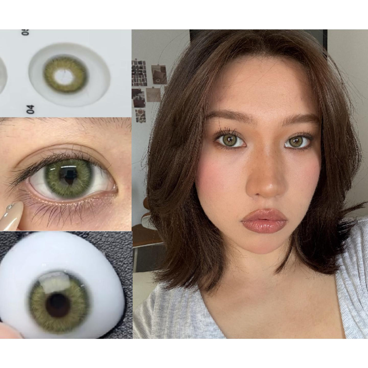 GMSLIN Serltyca 14.20mm Green Colored Contact Lenses (6 Months Wear)