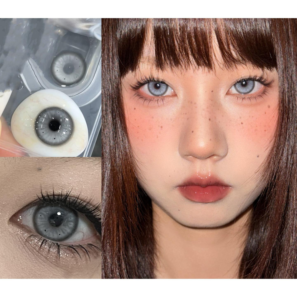 FZROHUI Serltyca 14.20mm Grey Colored Contact Lenses (6 Months Wear)
