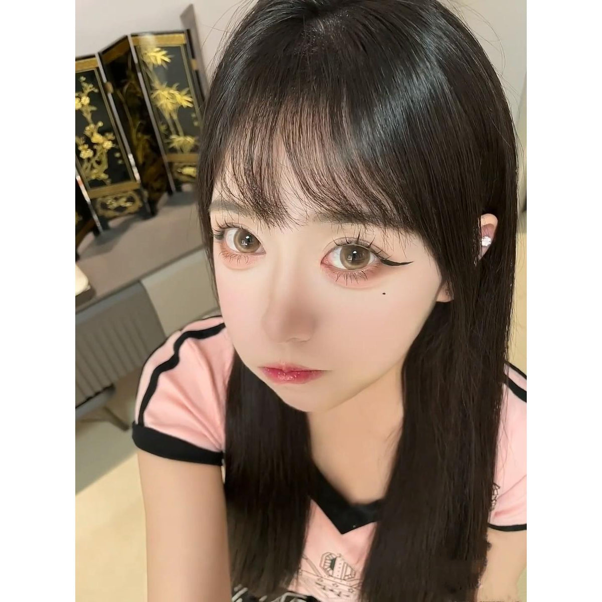 JZQPSHUI ROSELENS 14.50mm Brown Colored Contact Lenses (6 Months Wear)