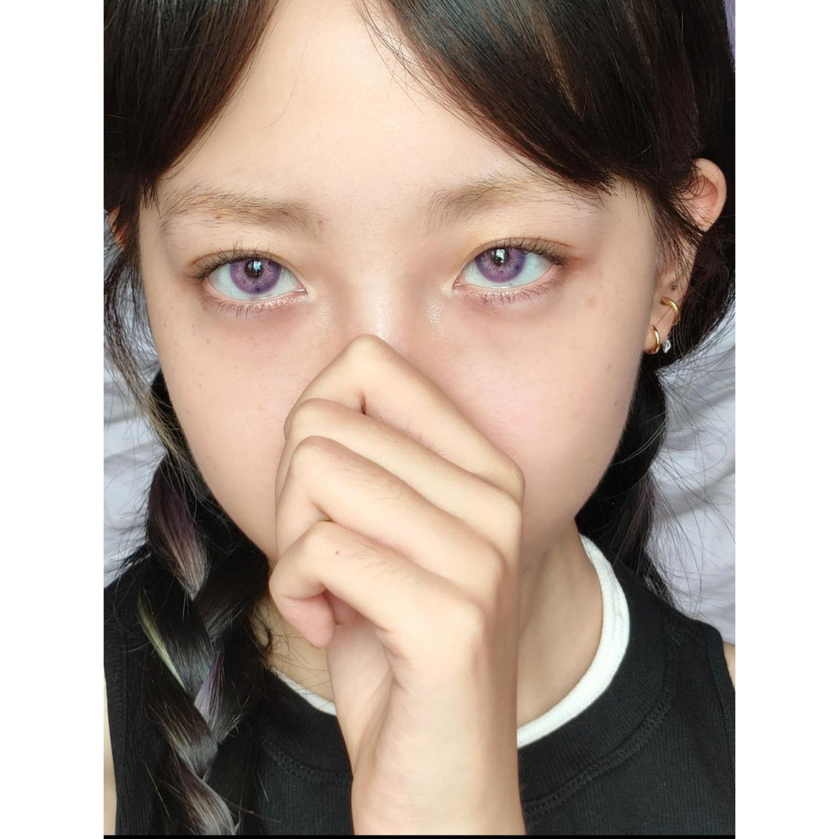 LMAN PORSLEN คอนแทคเลนส์สีม่วง ขนาด 14.20 มม. (ชนิดราย 6 เดือน)