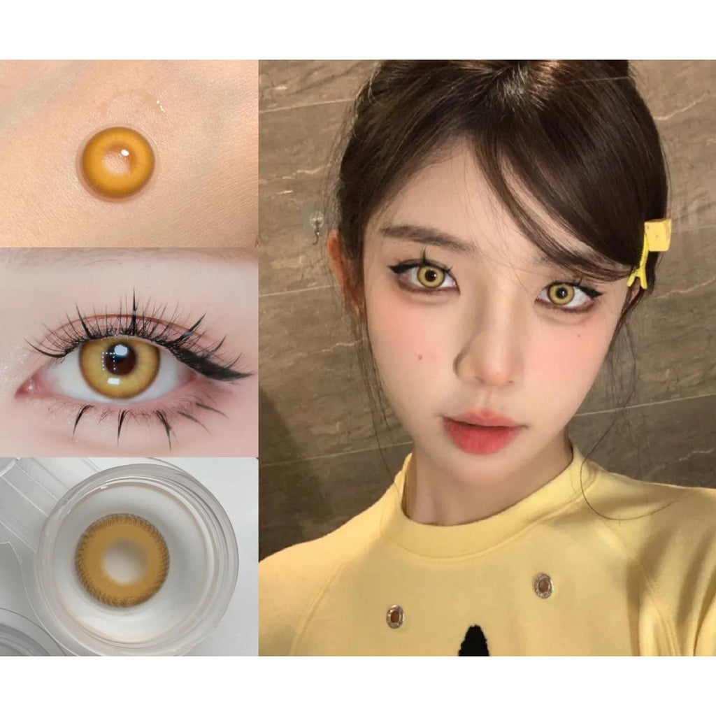 คอนแทคเลนส์สี SGJIN Xiyoulens ขนาด 14.00 มม. สีเหลือง (แบบราย 6 เดือน)