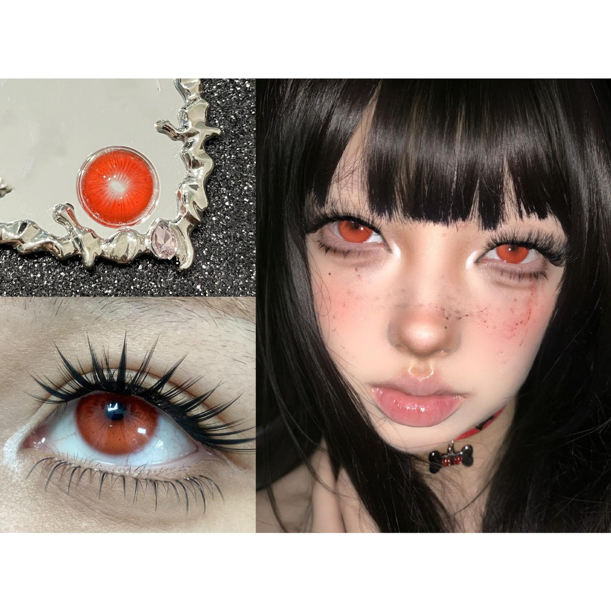 NGTDENG Serltyca 14.20mm Red Colored Contact Lenses (6 Months Wear)