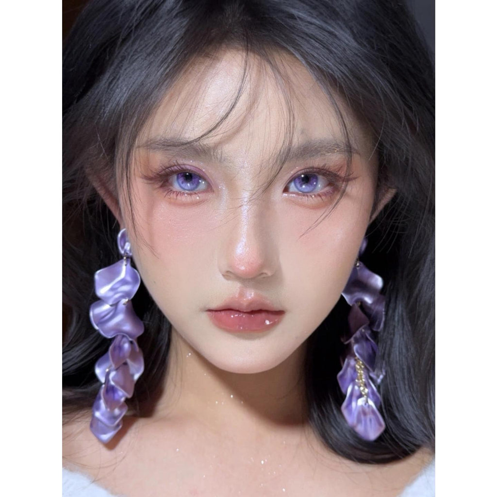 LJHDIE Xiyoulens 14.50mm Purple Colored Contact Lenses (6 Months Wear)