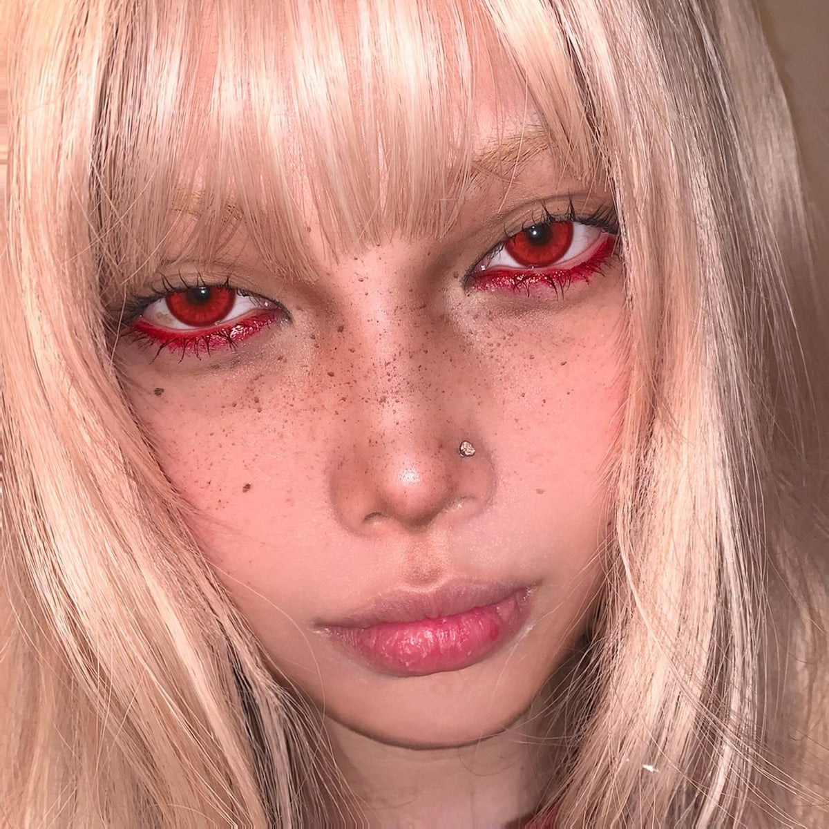 XHZYE Serltyca 14.50mm Red Colored Contact Lenses (6 Months Wear)