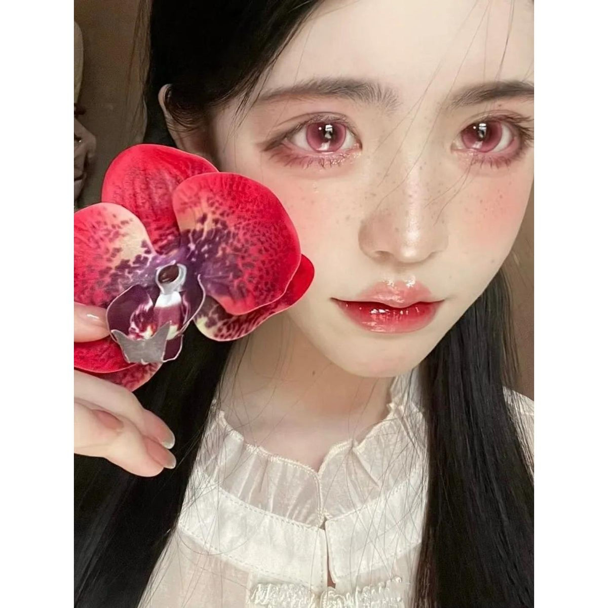 ZRAHE FLLYCON 14.50mm Pink Colored Contact Lenses (6 Months Wear)