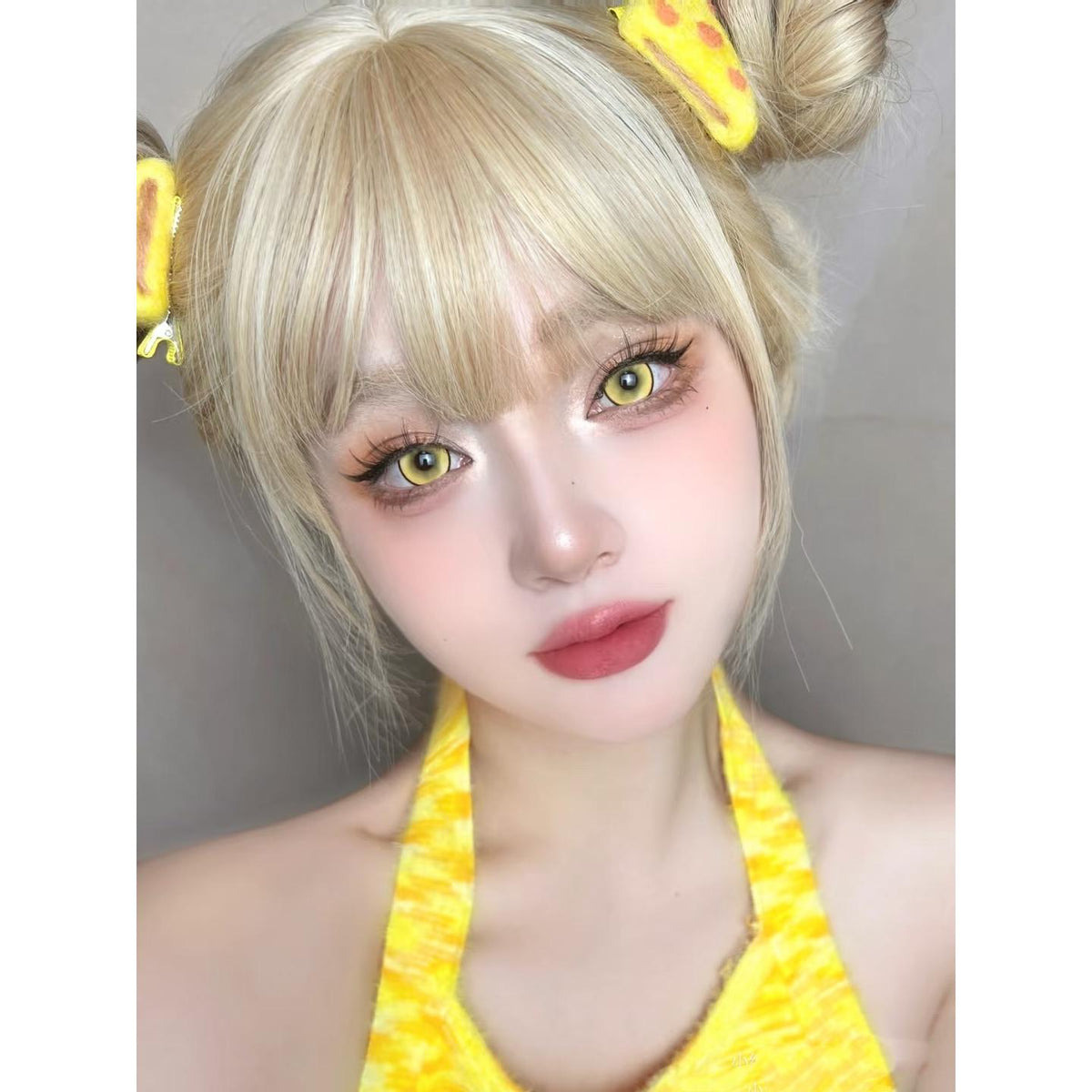 MFPPZONG Xiyoulens 14.50mm Yellow Colored Contact Lenses (6 Months Wear)