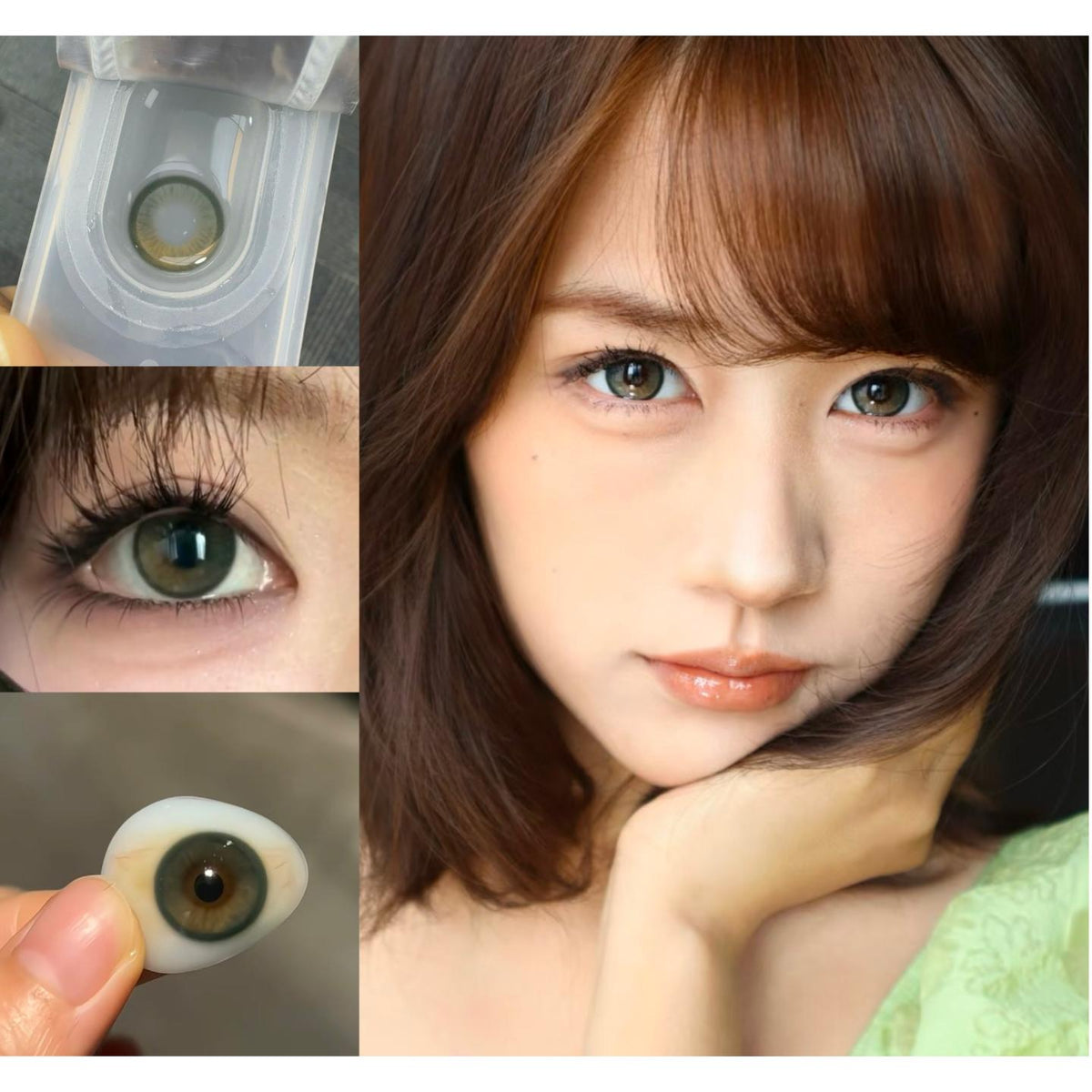 YLQHUA ROSELENS 14.50mm Green Colored Contact Lenses (6 Months Wear)