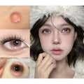 FQSHUI OBALEN 14.50mm Pink Colored Contact Lenses (6 Months Wear)