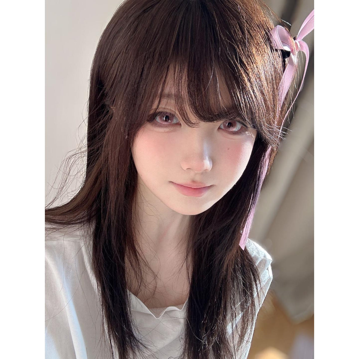 FQSHUI OBALEN 14.50mm Pink Colored Contact Lenses (6 Months Wear)