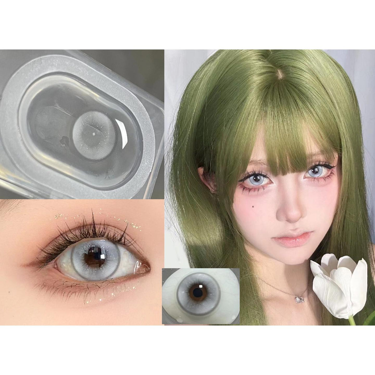 BYGUANG Xiyoulens 14.50mm Grey Colored Contact Lenses (6 Months Wear)