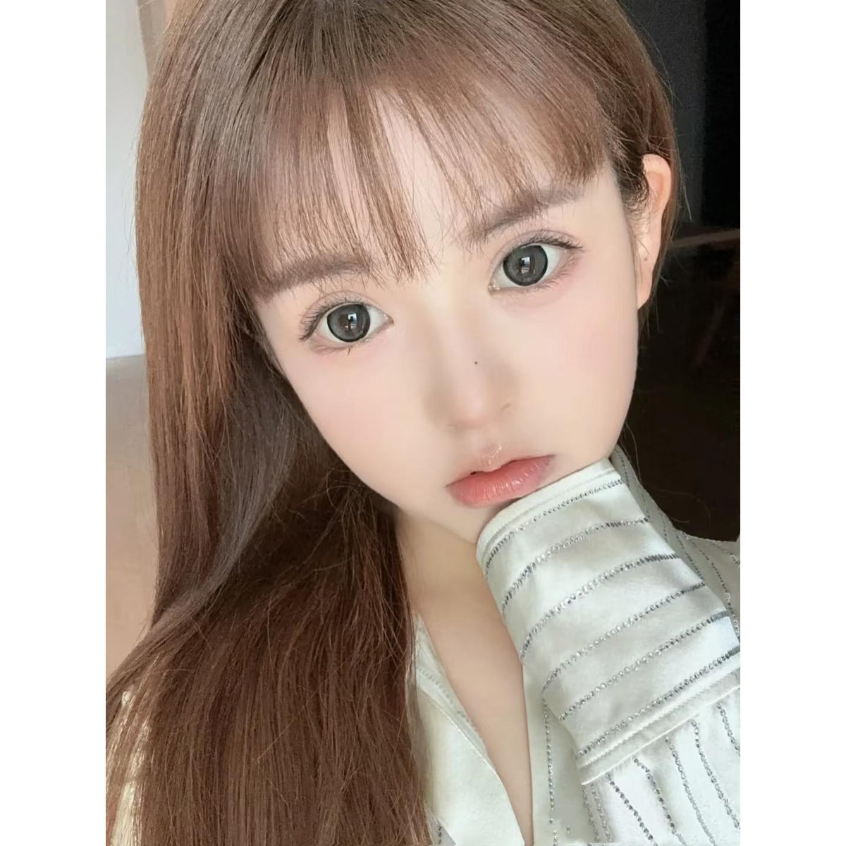 HTHUI ROSELENS 14.50mm Grey Colored Contact Lenses (6 Months Wear)
