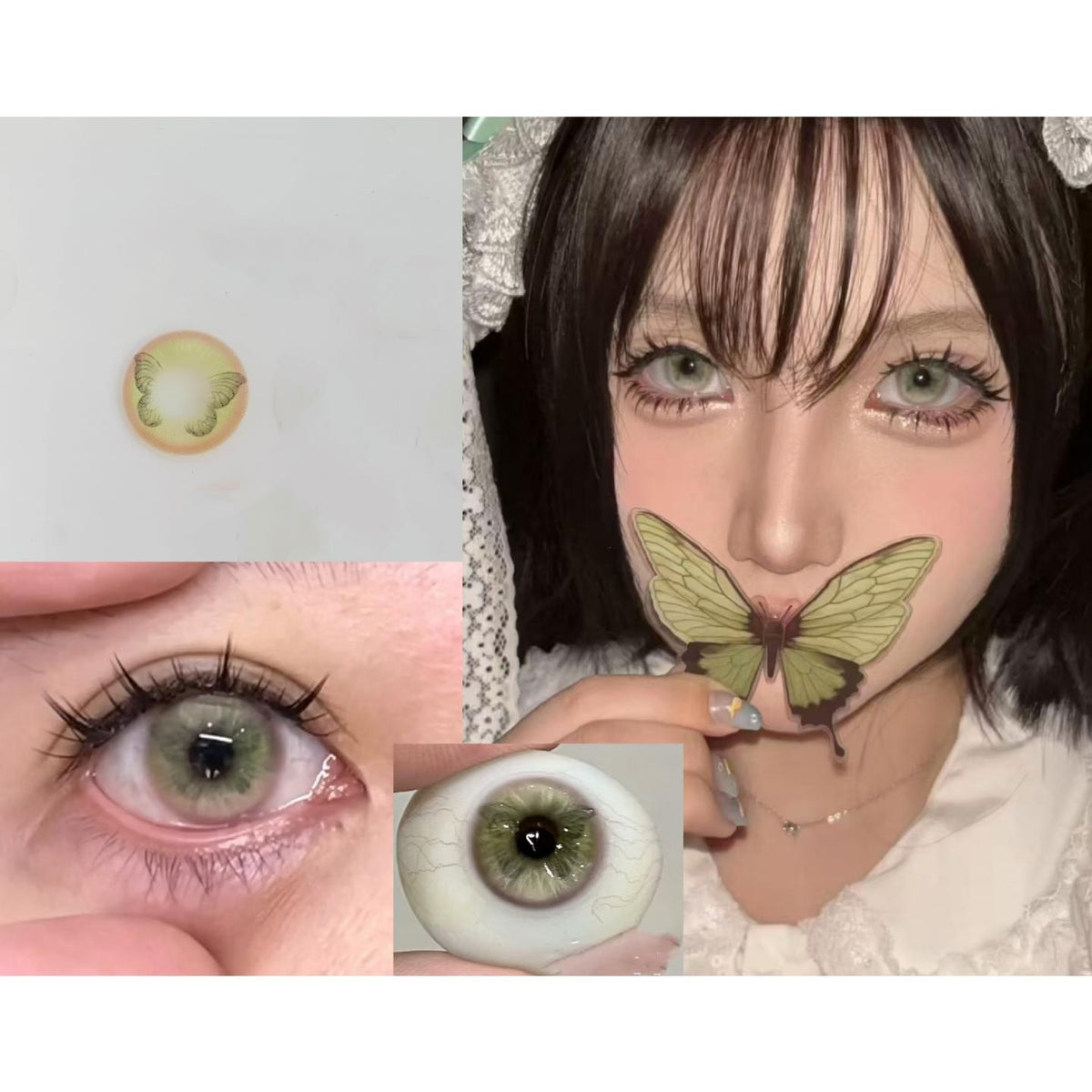 CJHDIE Xiyoulens 14.50mm Green Colored Contact Lenses (6 Months Wear)
