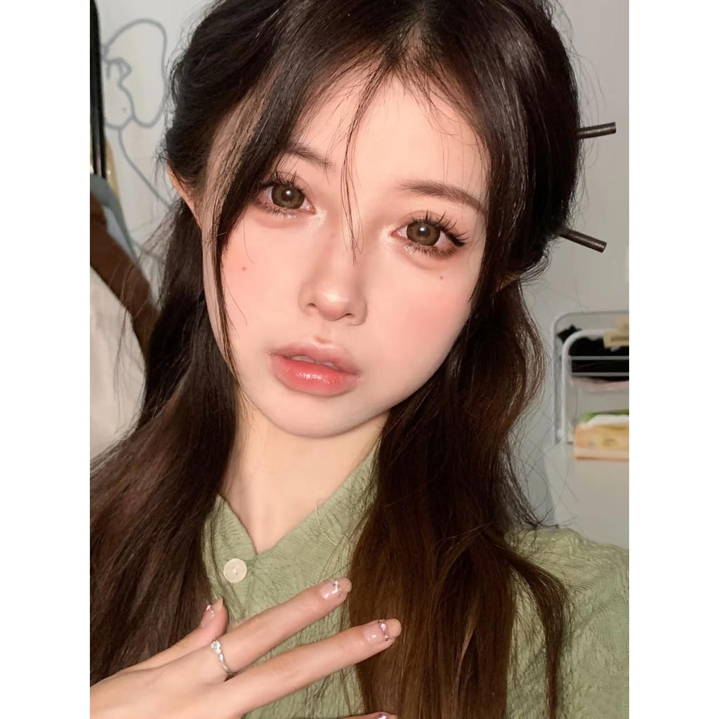 HJFSHI LRGOODCON 14.50mm Brown Colored Contact Lenses (6 Months Wear)