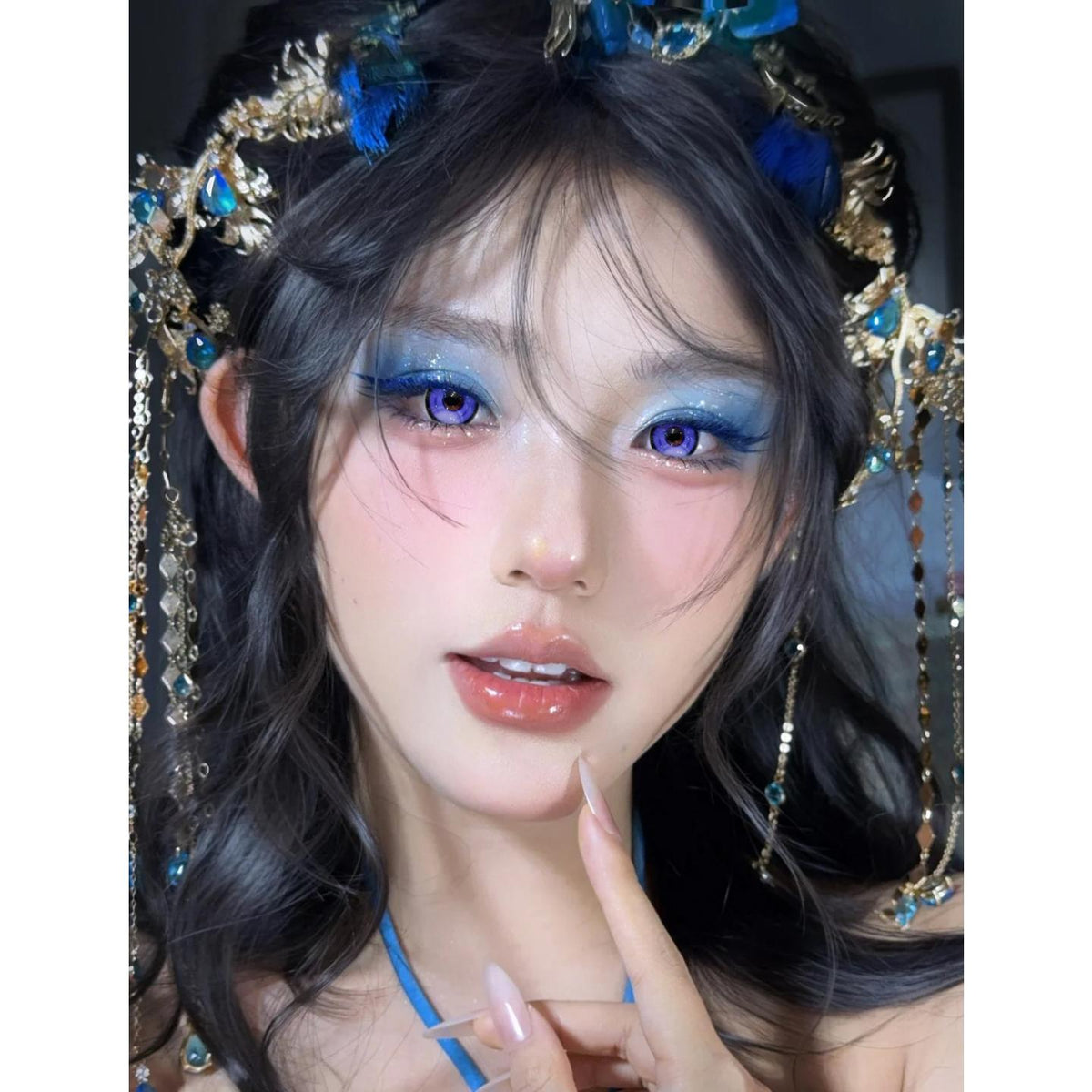 SBING Xiyoulens 14.50mm Purple Colored Contact Lenses (6 Months Wear)