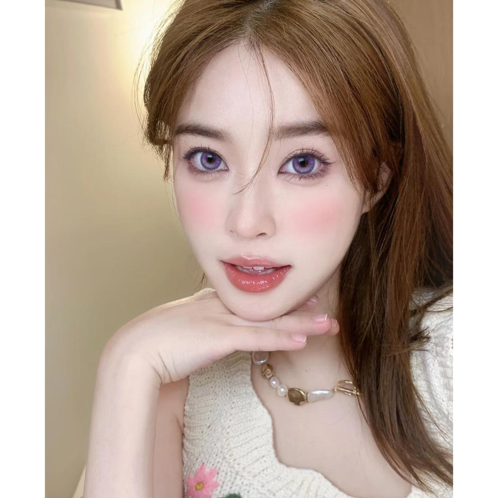 TKGJZI คอนแทคเลนส์สี Xiyoulens ขนาด 14.50 มม. สีม่วง (ชนิดราย 6 เดือน)