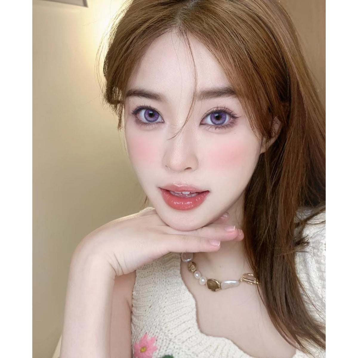 TKGJZI Xiyoulens 14.50mm Purple Colored Contact Lenses (6 Months Wear)