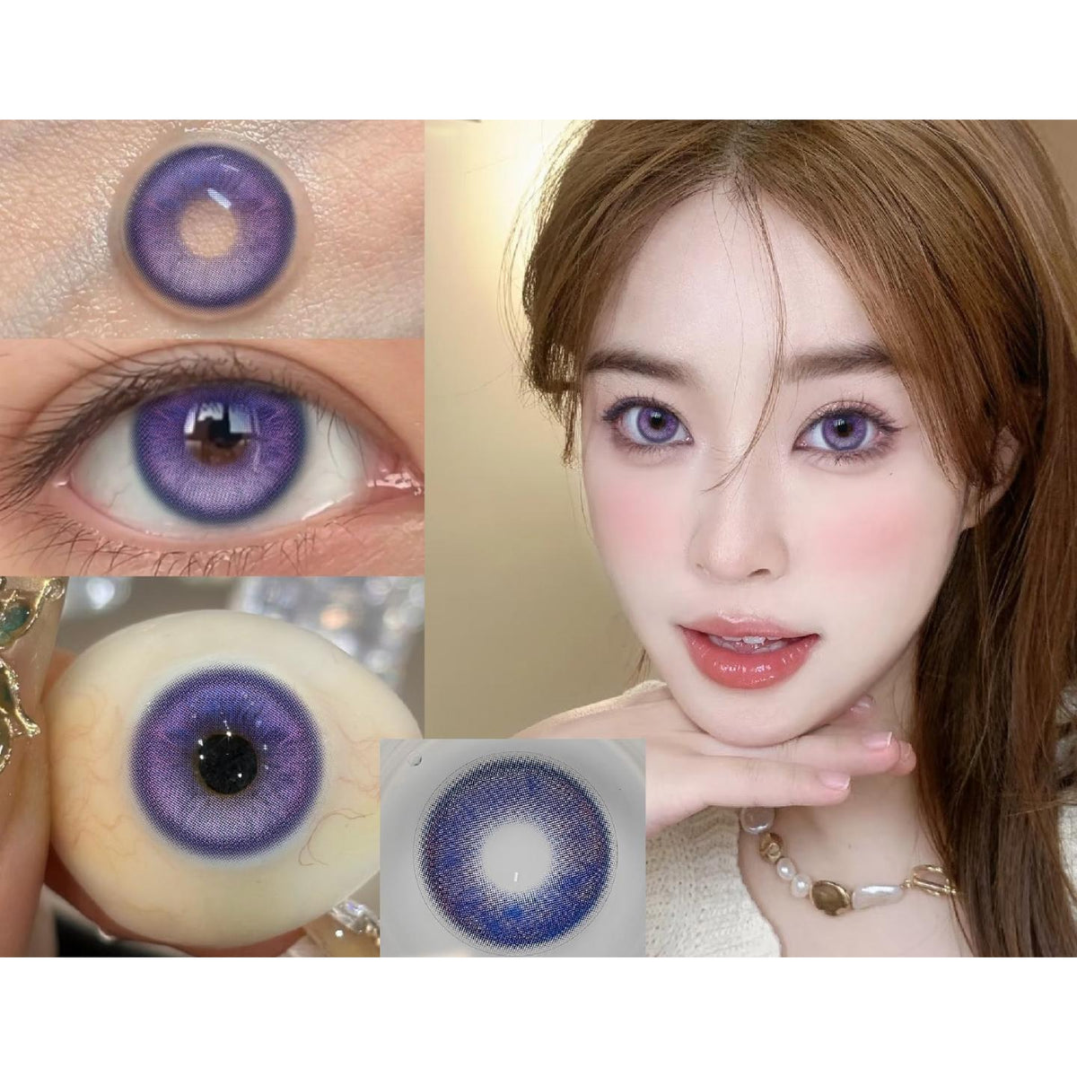 TKGJZI Xiyoulens 14.50mm Purple Colored Contact Lenses (6 Months Wear)