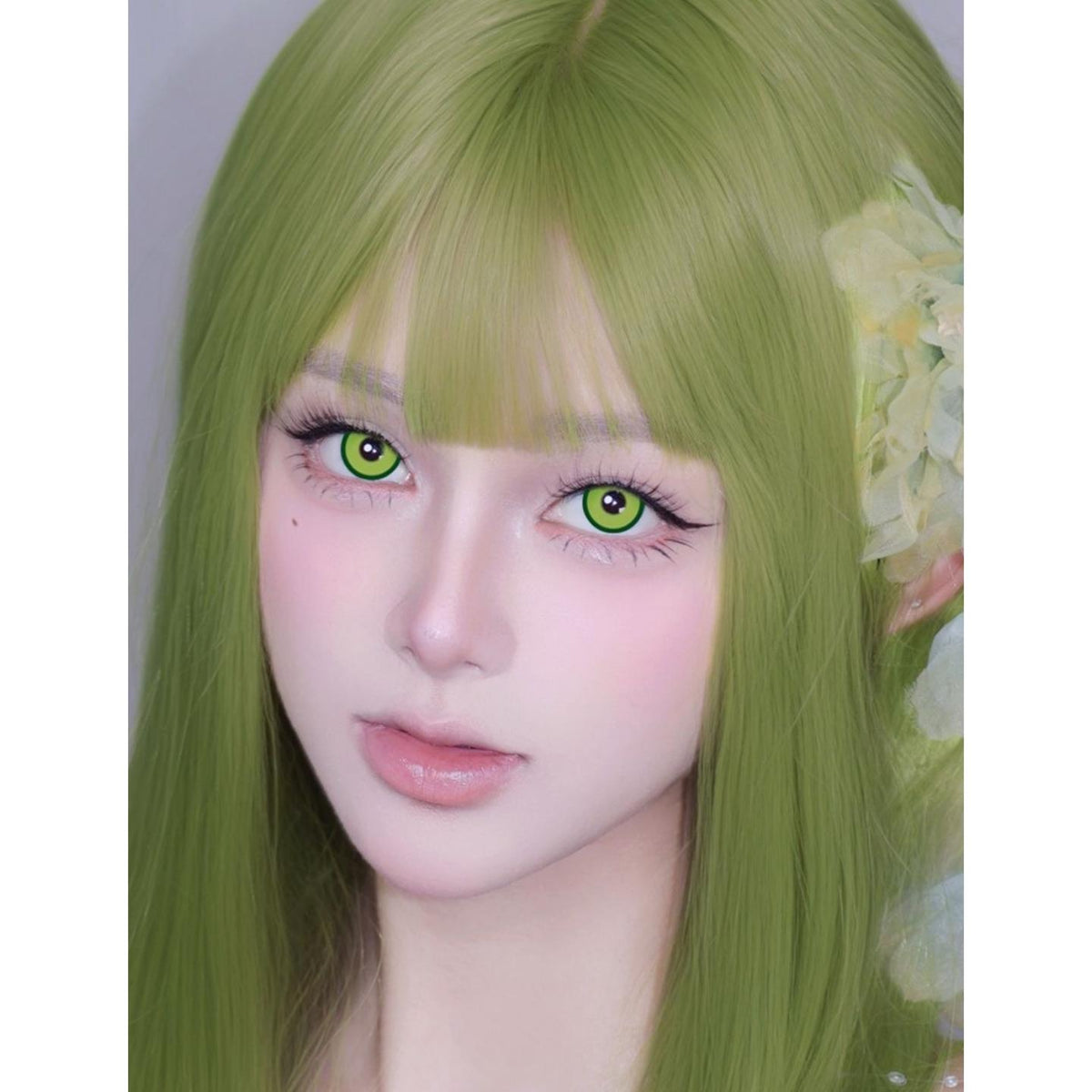 QLQPAO Xiyoulens คอนแทคเลนส์สีเขียว ขนาด 14.50 มม. (ชนิดราย 6 เดือน)