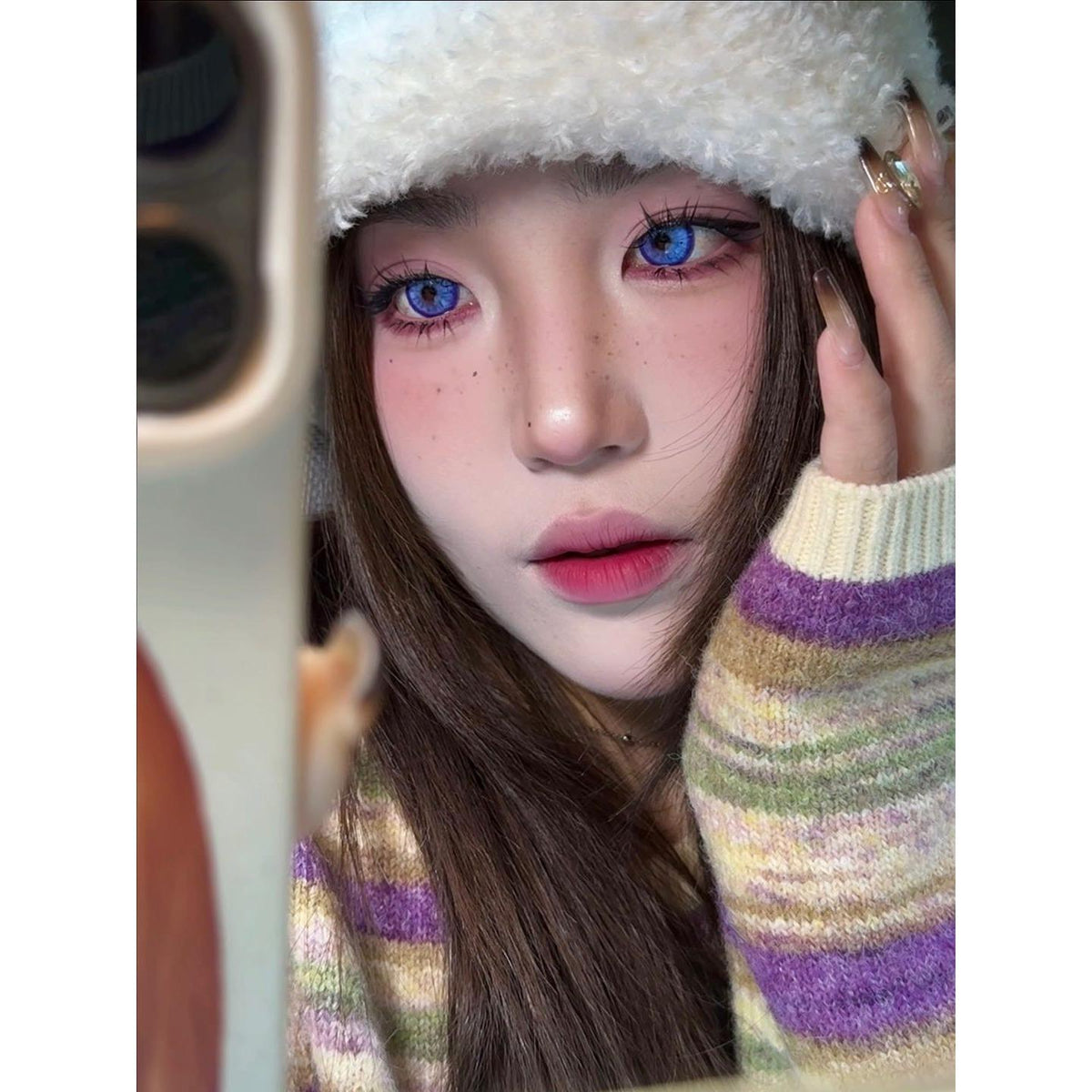 FZROZI Serltyca 14.20mm Purple Colored Contact Lenses (6 Months Wear)