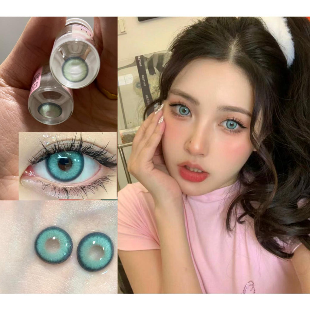 NZZZHU FLLYCON 14.20mm Green Colored Contact Lenses (6 Months Wear)