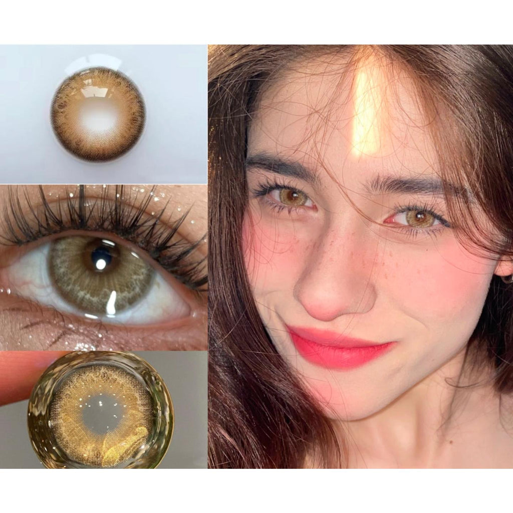 YJXXYUN MorningCon 14.50mm Brown Colored Contact Lenses (6 Months Wear)
