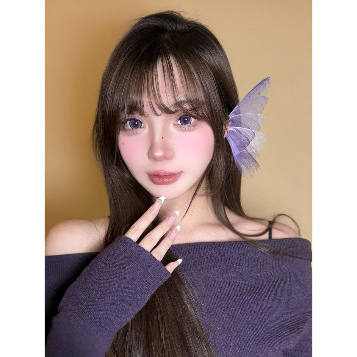PTZBZHU MorningCon 14.50mm Purple Colored Contact Lenses (6 Months Wear)