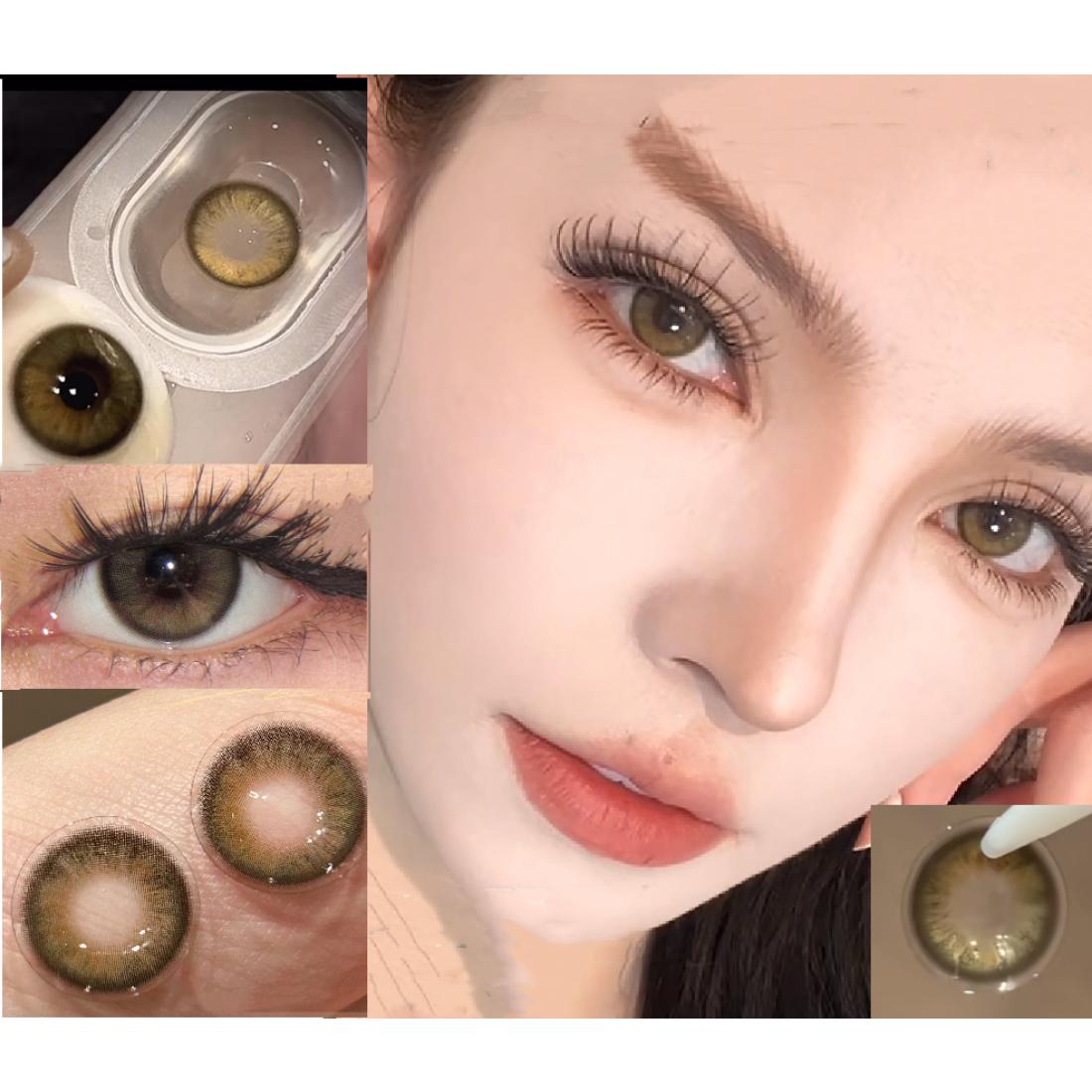 NMQSHUI Serltyca 14.20mm Brown Colored Contact Lenses (6 Months Wear)