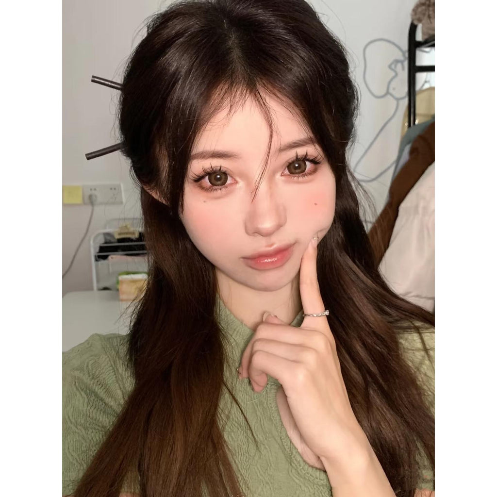 HJFSHI LRGOODCON 14.50mm Brown Colored Contact Lenses (6 Months Wear)