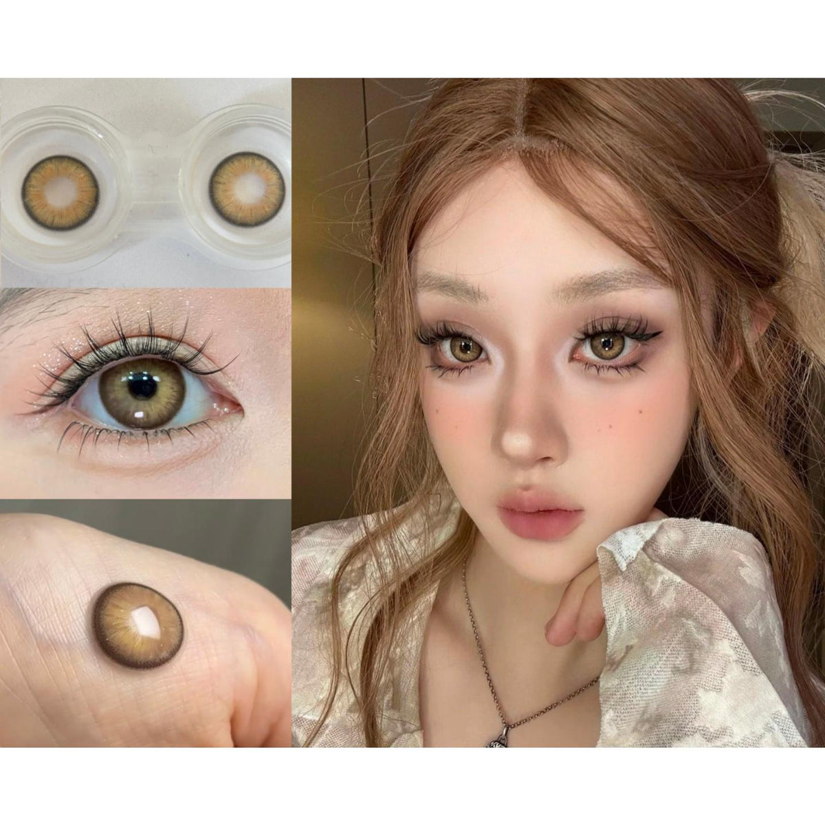 DZXBZONG BOOSCON 14.50mm Brown Colored Contact Lenses (6 Months Wear)