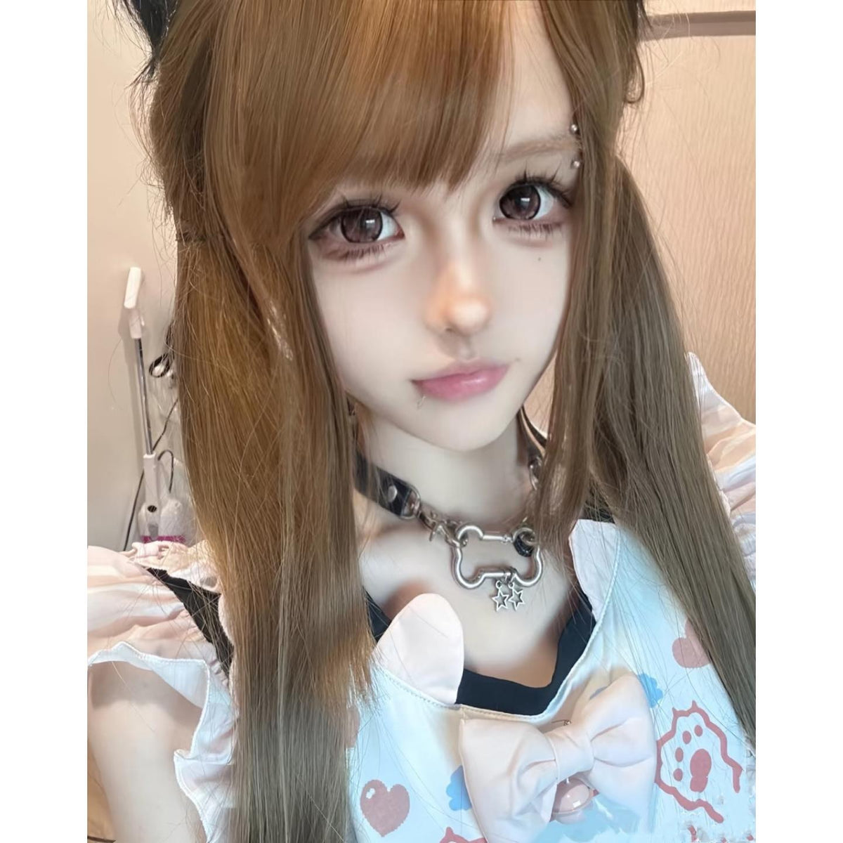 YHMSHU FLLYCON 14.50mm Pink Colored Contact Lenses (6 Months Wear)