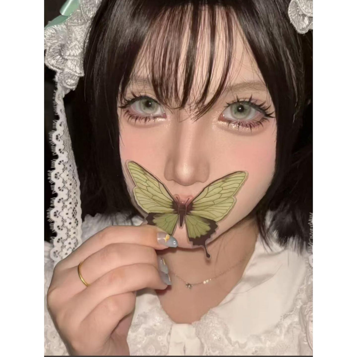 CJHDIE Xiyoulens 14.50mm Green Colored Contact Lenses (6 Months Wear)