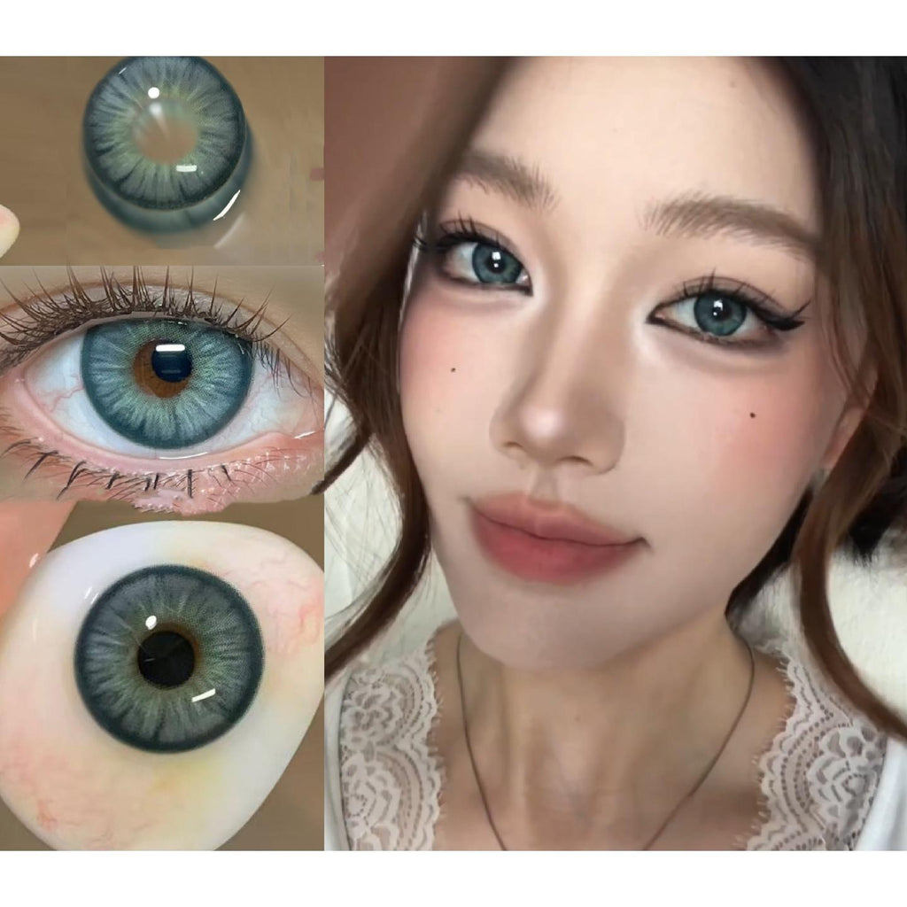 DKJLAN Serltyca 14.20mm Blue Colored Contact Lenses (6 Months Wear)