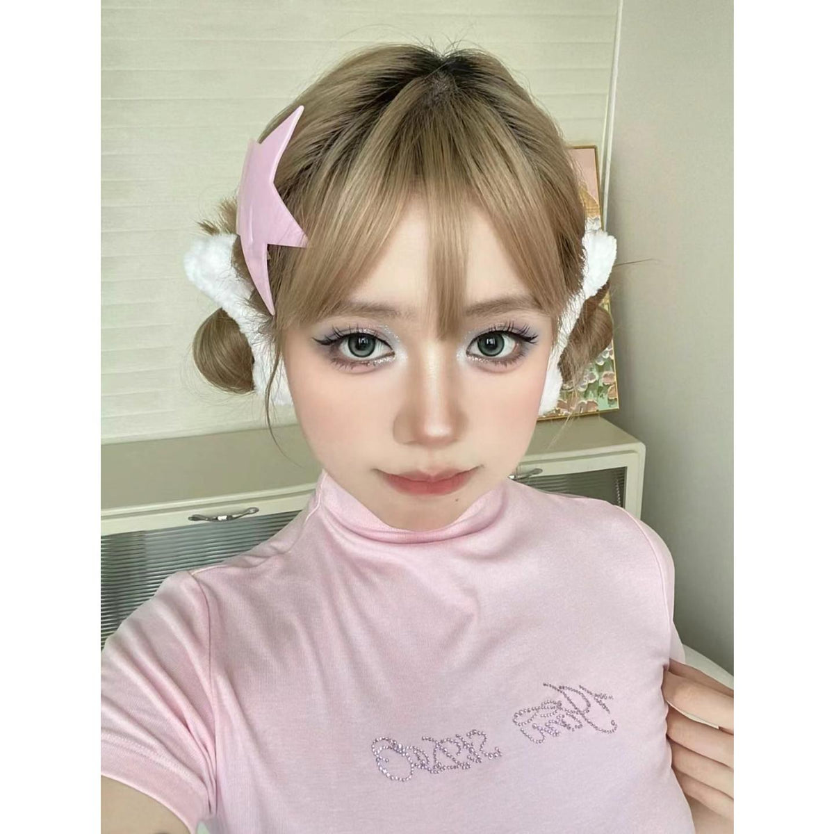 YMXUN FLLYCON 14.20mm Green Colored Contact Lenses (6 Months Wear)