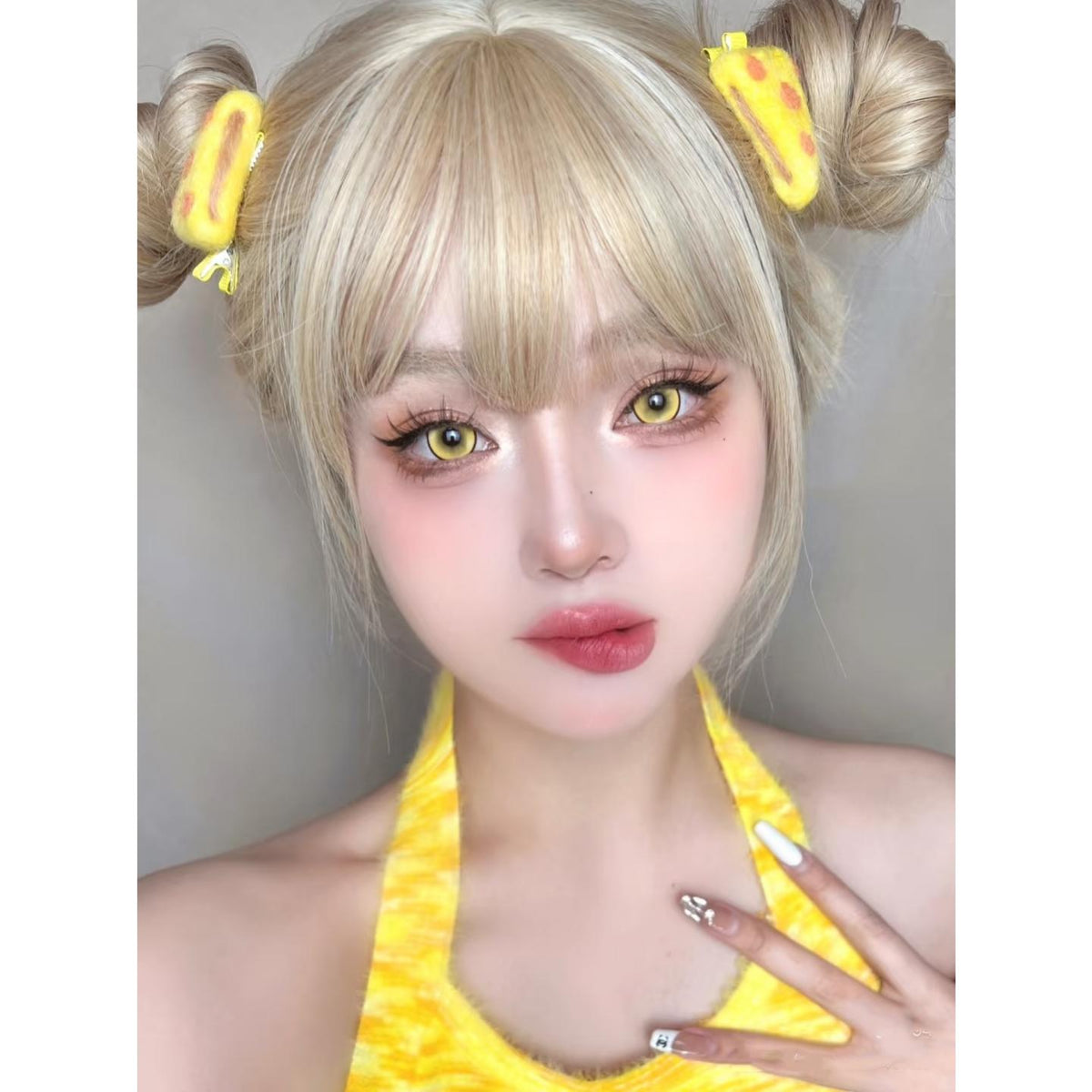 คอนแทคเลนส์สี Xiyoulens รุ่น MFPPZONG ขนาด 14.50 มม. สีเหลือง (แบบราย 6 เดือน)