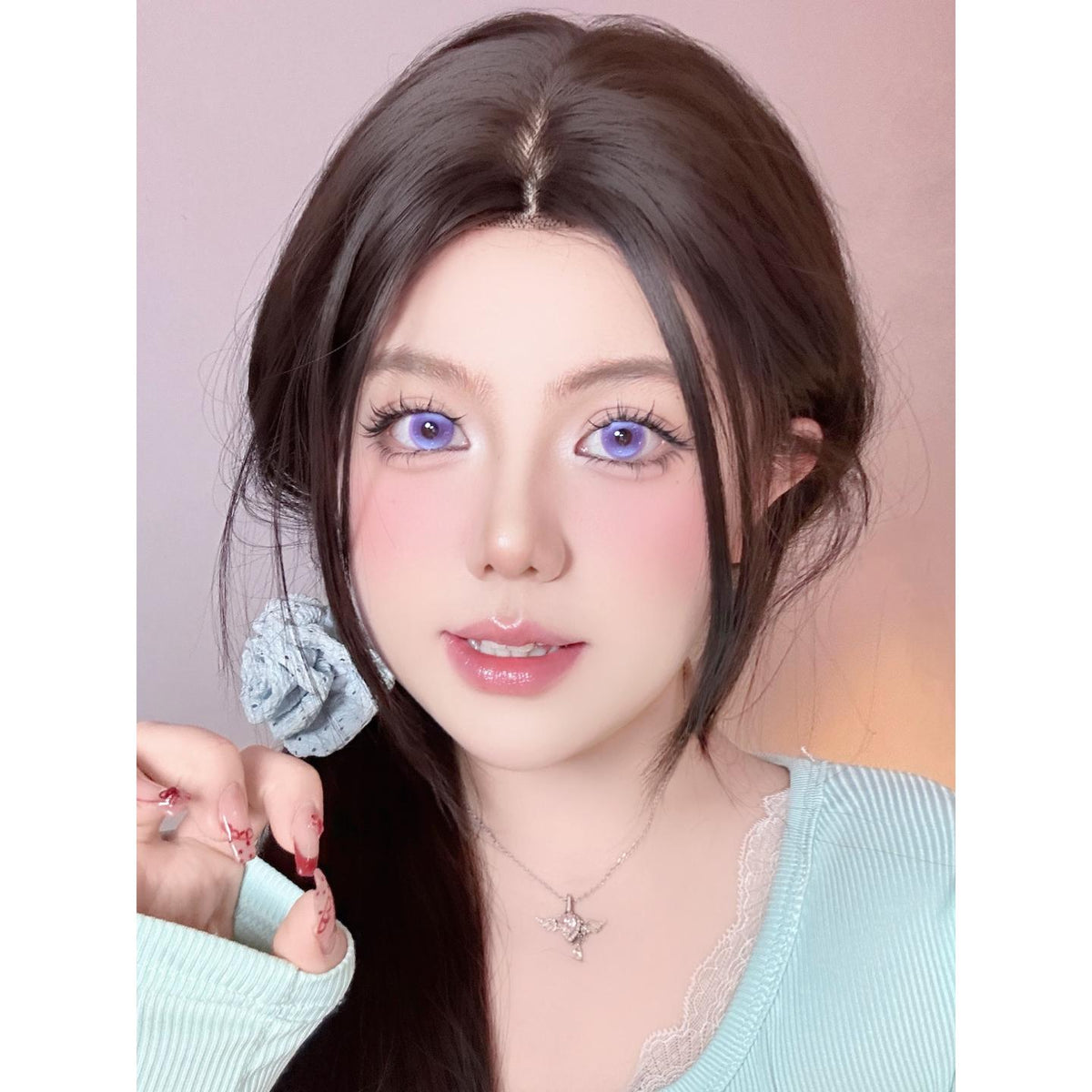ZYJIE OBALEN 14.50mm Purple Colored Contact Lenses (6 Months Wear)
