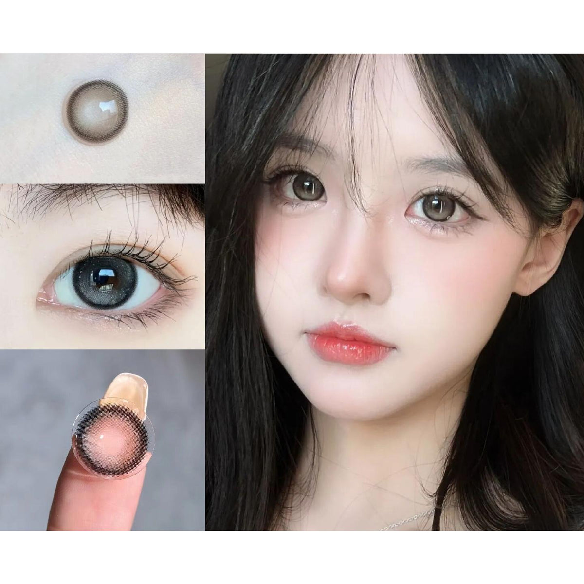 MNHJING OVOLOOK 14.20mm Grey Colored Contact Lenses (6 Months Wear)