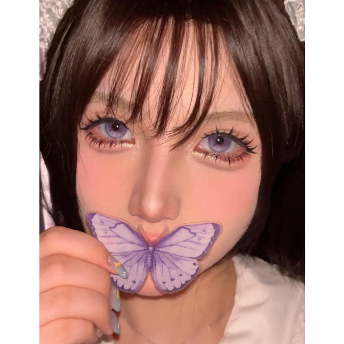 LJHDIE Xiyoulens 14.50mm Purple Colored Contact Lenses (6 Months Wear)