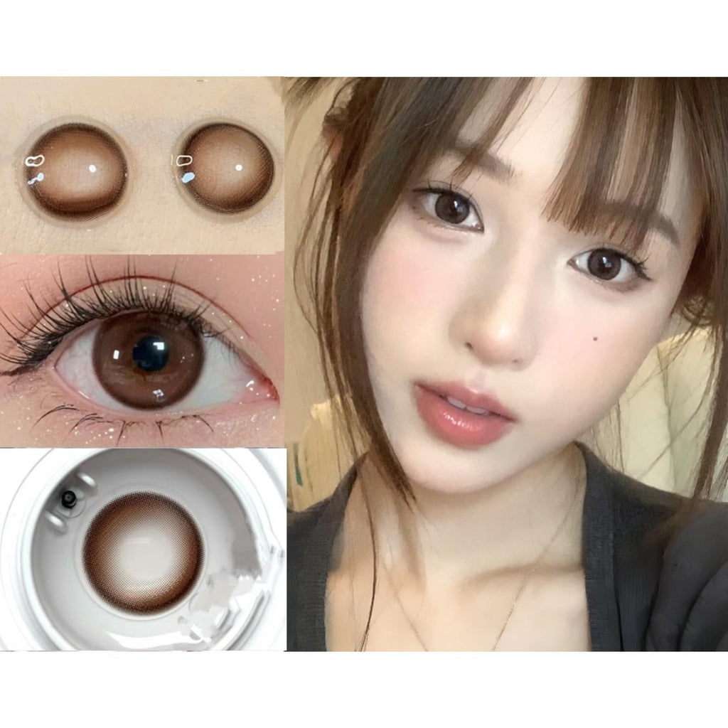 XNWAN MorningCon 14.20mm Brown Colored Contact Lenses (6 Months Wear)