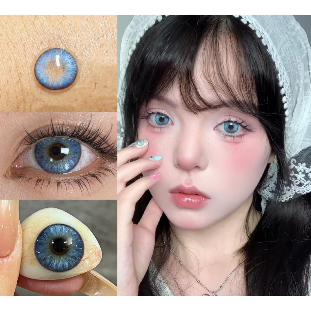 AIBMREN BOOSCON 14.20mm Blue Colored Contact Lenses (6 Months Wear)