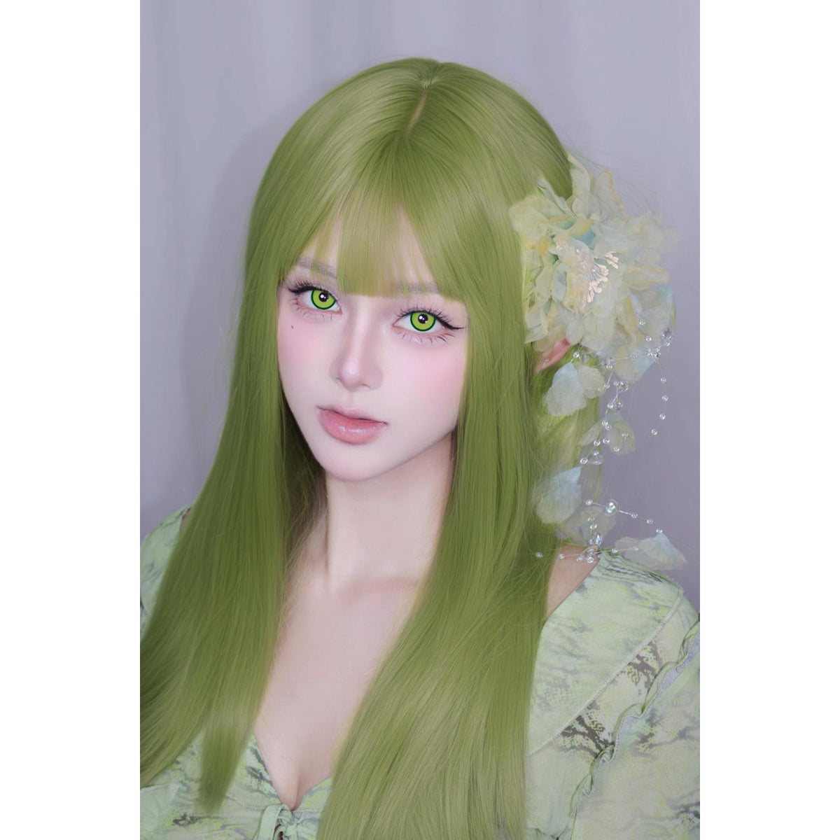 QLQPAO Xiyoulens คอนแทคเลนส์สีเขียว ขนาด 14.50 มม. (ชนิดราย 6 เดือน)