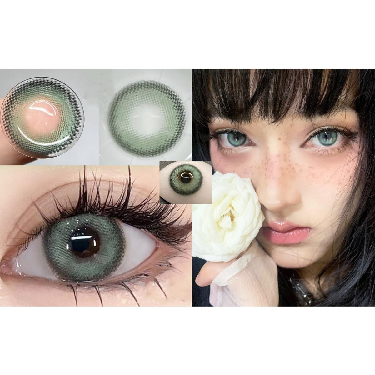 NTJYIN MorningCon 14.20mm Green Colored Contact Lenses (6 Months Wear)