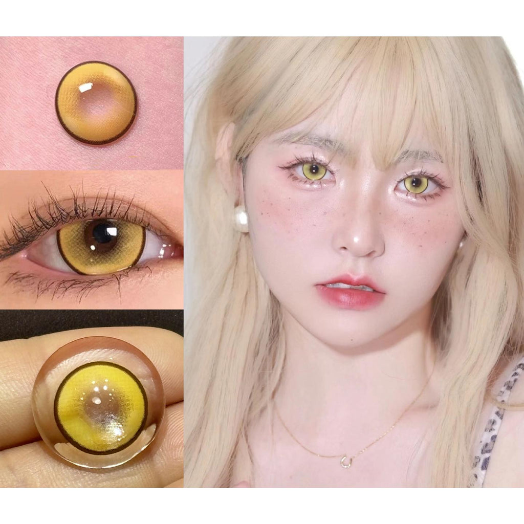คอนแทคเลนส์สี Xiyoulens รุ่น MFPPZONG ขนาด 14.50 มม. สีเหลือง (แบบราย 6 เดือน)