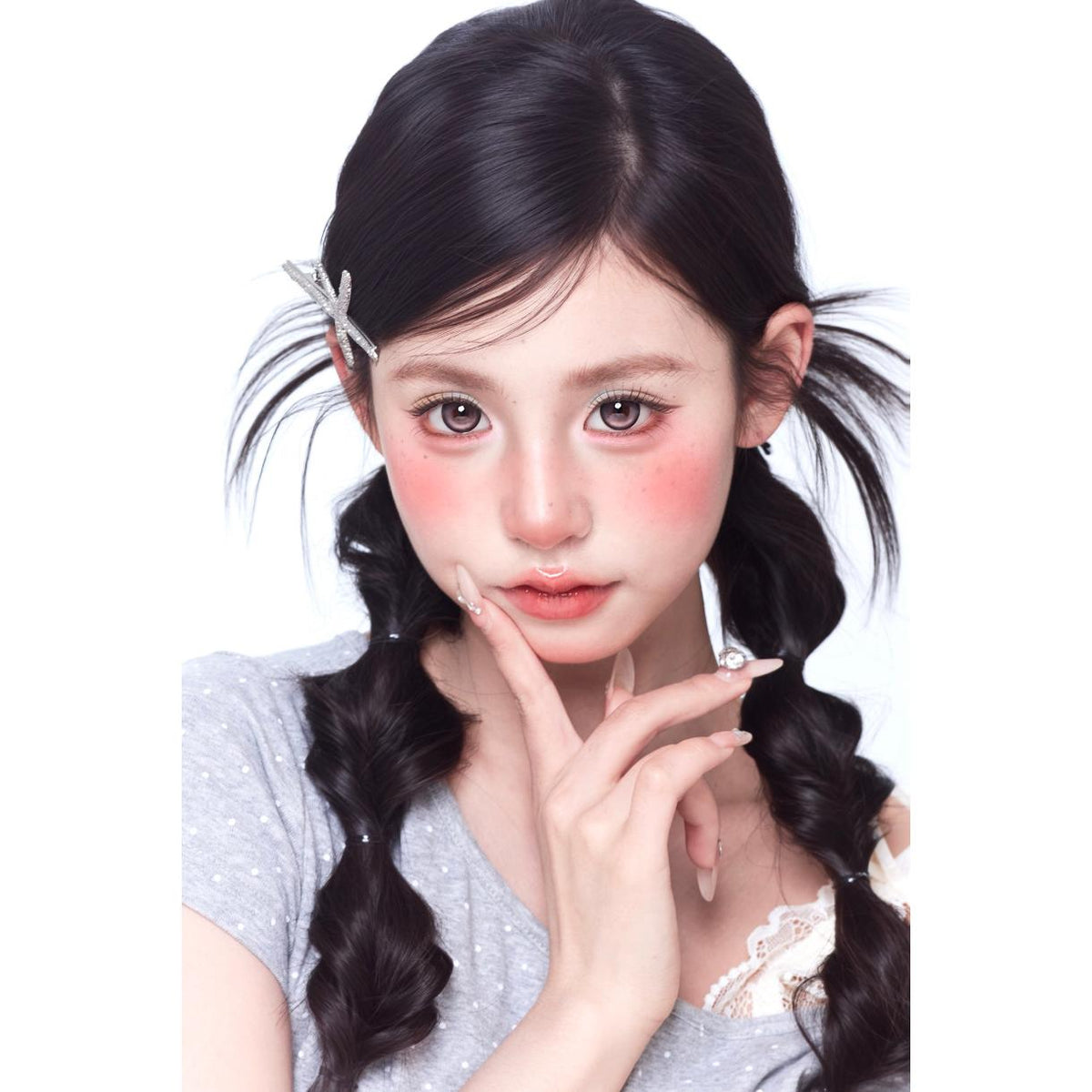 CDMSNSHEN OBALEN 14.50mm Pink Colored Contact Lenses (6 Months Wear)