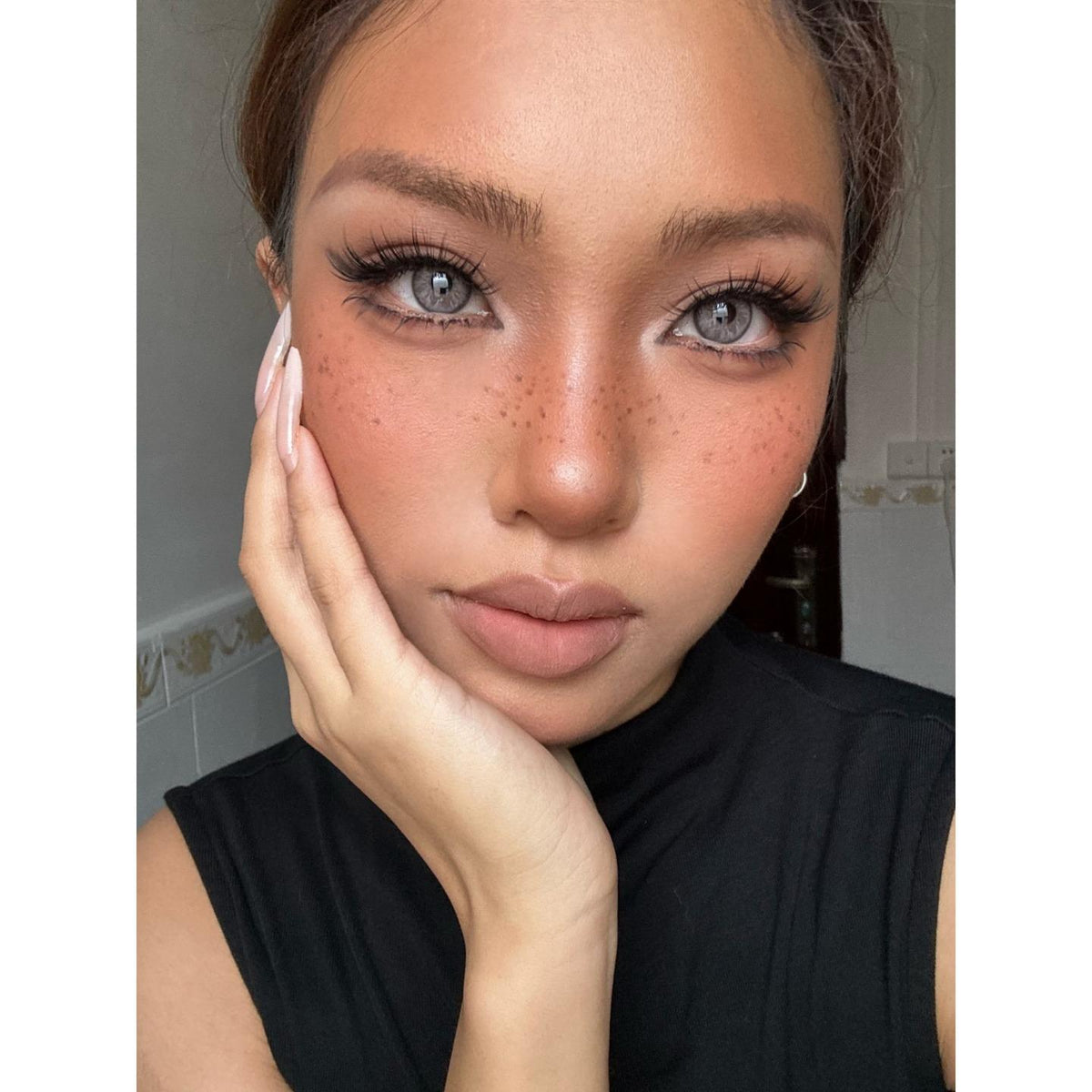 HMXZHUI Serltyca 14.20mm Grey Colored Contact Lenses (6 Months Wear)