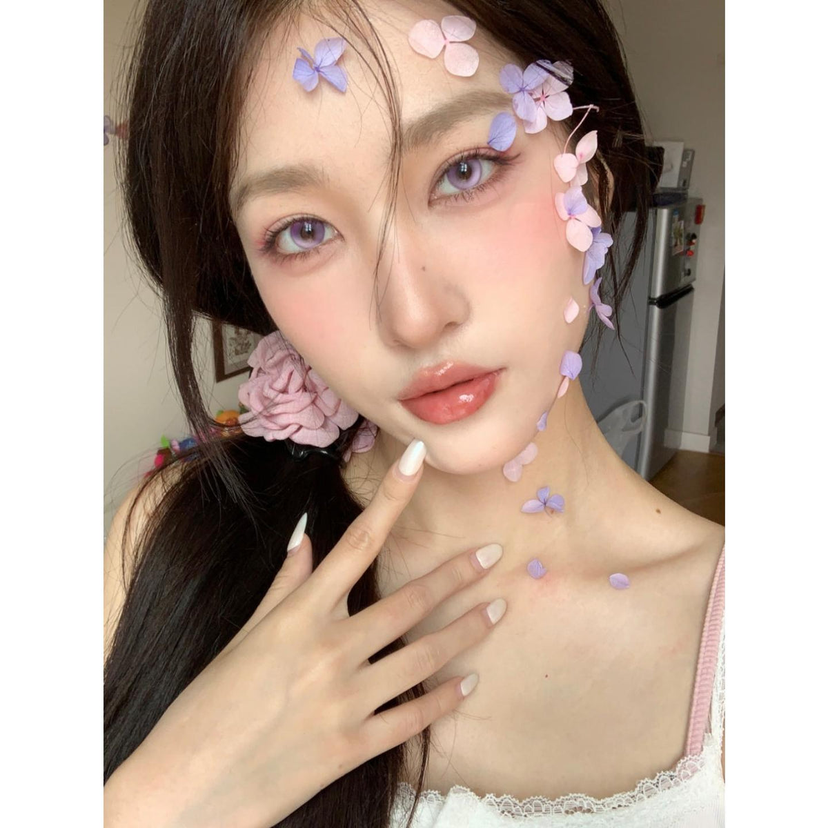 FLZI Xiyoulens 14.20mm Purple Colored Contact Lenses (6 Months Wear)